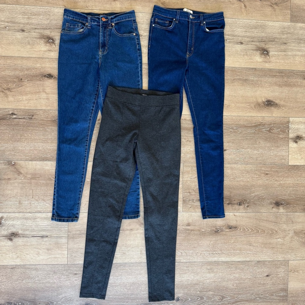 Lot of 3 Pairs FOREVER 21 Skinny Jeans Bundle Women's Size 25 Jeggings